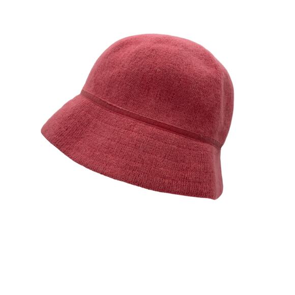 Vintage GAP Bucket Hat Knit Soft Bow Pink Y2K Angora Blend Knit - Picture 7 of 7